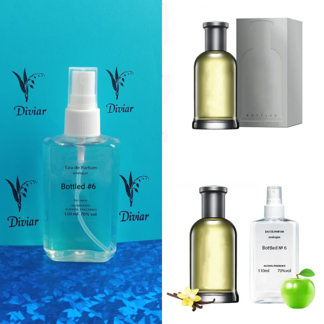 Чоловічі парфуми Ботлед #6, парфумована вода, наливні чоловічі парфуми, парфуми 110 мл