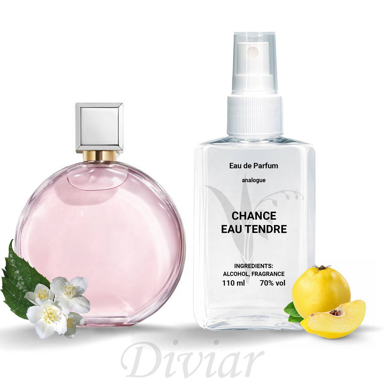 Аромат схожий на Шанель шанс тендер, французькі наливні парфуми, парфумована вода, жіночі парфуми 110 мл