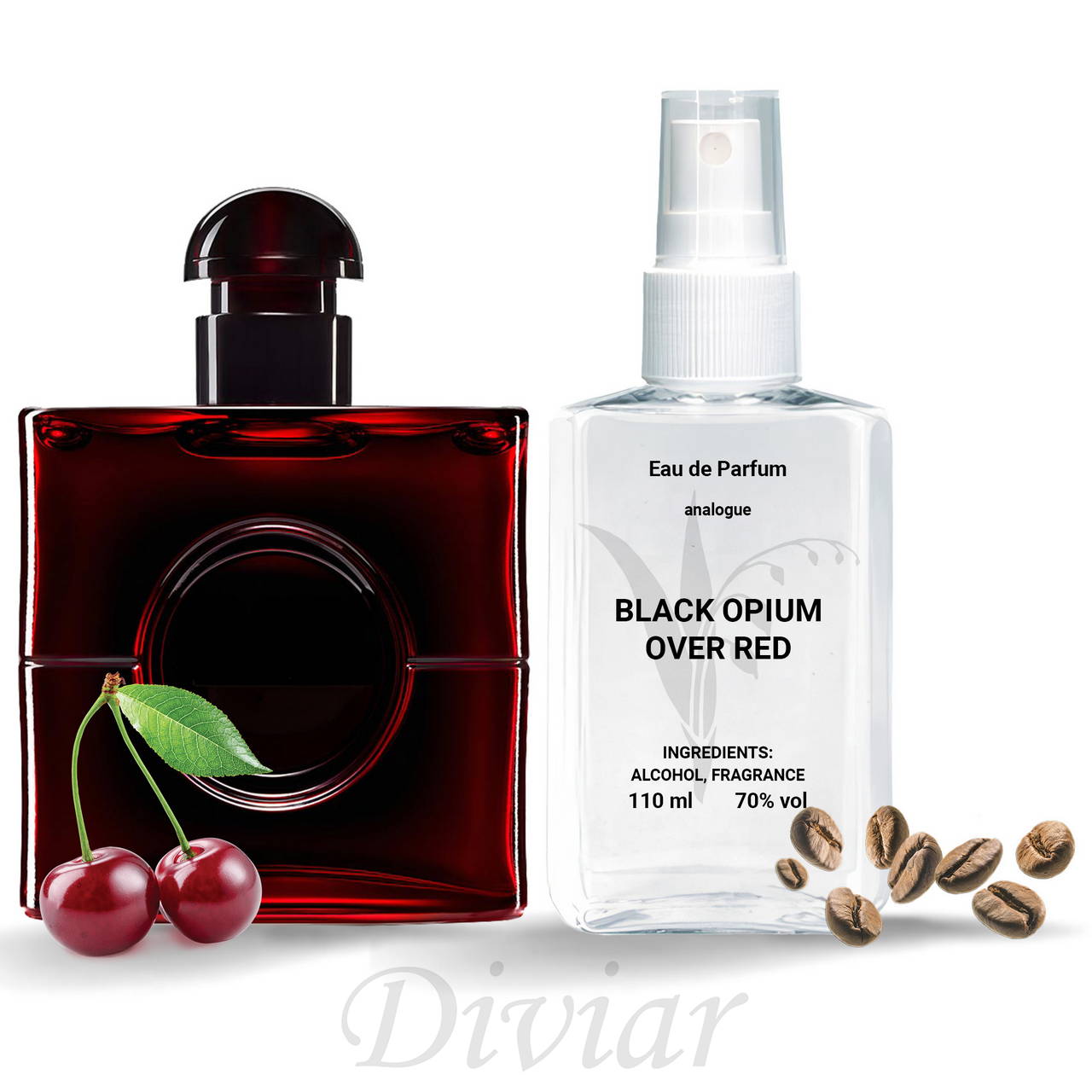 Аромат схожий на Yves Saint Laurent Black Opium Over Red, парфумована вода, наливні парфуми, парфуми 110 мл